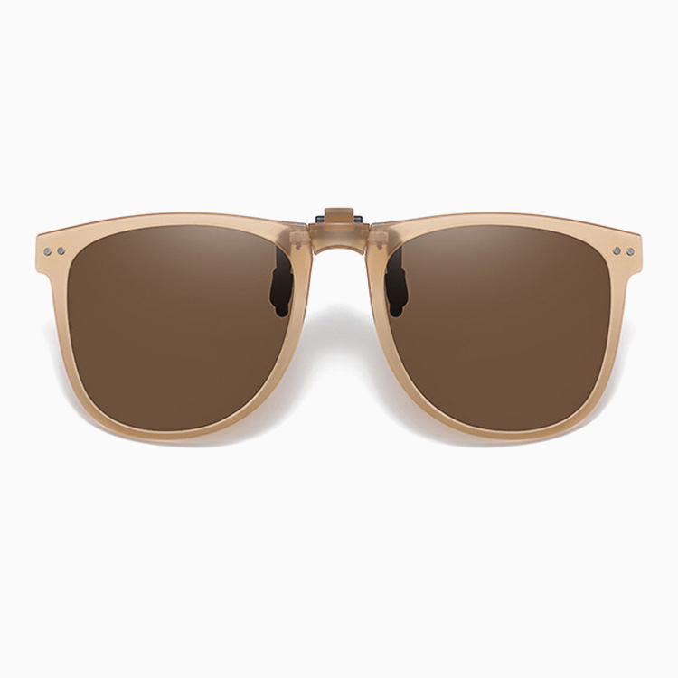 Eterlens｜リベット付きメタルフレーム｜偏光・眩しさ対策｜跳ね上げ式折りたたみクリップオンサングラス