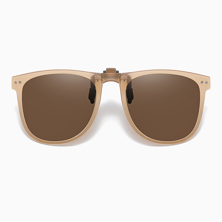 Eterlens｜リベット付きメタルフレーム｜偏光・眩しさ対策｜跳ね上げ式折りたたみクリップオンサングラス