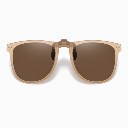 Eterlens｜リベット付きメタルフレーム｜偏光・眩しさ対策｜跳ね上げ式折りたたみクリップオンサングラス