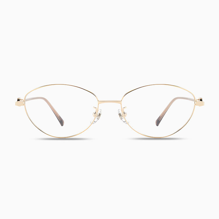 【柔らかな美しさ・横顔に映える】Eterlens | パール調・細身メタル【Pearl-Cat】| 13.9g | 小顔効果・上品 | 度付きメガネ | 甘辛ミックス・大人フェミニン