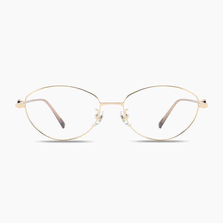 【柔らかな美しさ・横顔に映える】Eterlens | パール調・細身メタル【Pearl-Cat】| 13.9g | 小顔効果・上品 | 度付きメガネ | 甘辛ミックス・大人フェミニン