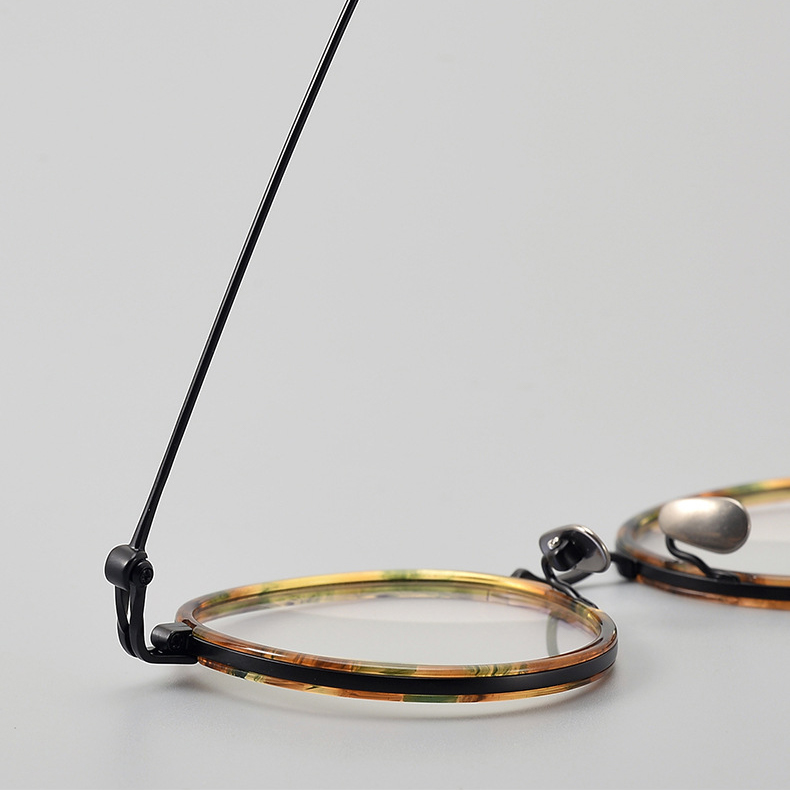 Eterlens｜レトロなラウンド型チタン製超軽量9.5gメガネ｜華奢で上品｜オーダーメイド