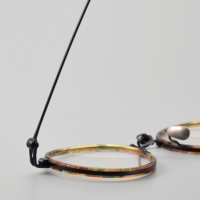 Eterlens｜レトロなラウンド型チタン製超軽量9.5gメガネ｜華奢で上品｜オーダーメイド