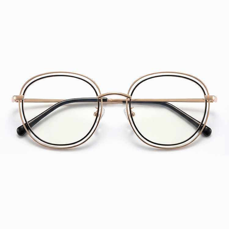 【レトロモダン・小顔効果】Eterlens オーダーメイドメガネ ラウンド型 | 軽く丈夫なチタン合金フレーム | 度付き対応・ブルーライトカット・男女兼用