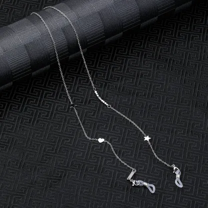 Eterlens おしゃれな純チタン製軽量眼鏡チェーン-Eterlens