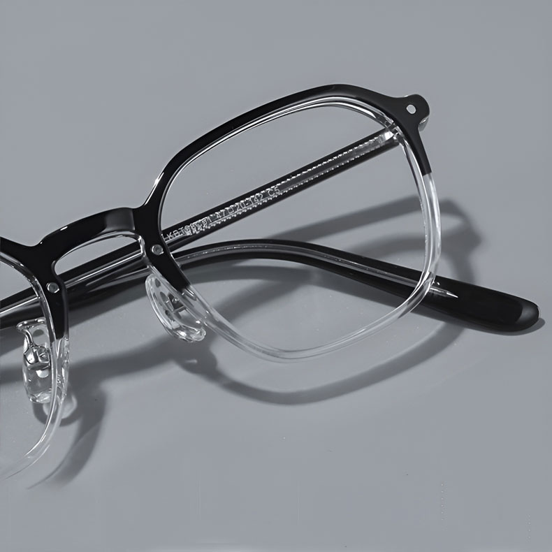 【バイカラー・丈夫で長持ち】Eterlens メガネ レディース おしゃれ 多角形｜アセテート芯張りフレーム｜度付き対応・上品な大人のメガネ - 商品画像 4/10 (Wellington RxReady)