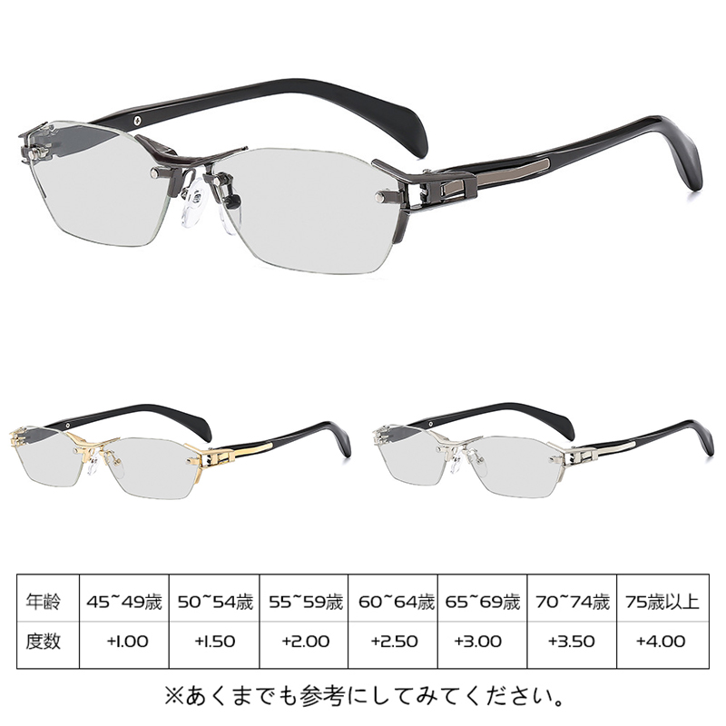 Eterlens 【2in1進化系】調光×ブルーライトカット 縁なしビジネスリーディンググラス - 商品画像 6/13 (Rimless Photo)