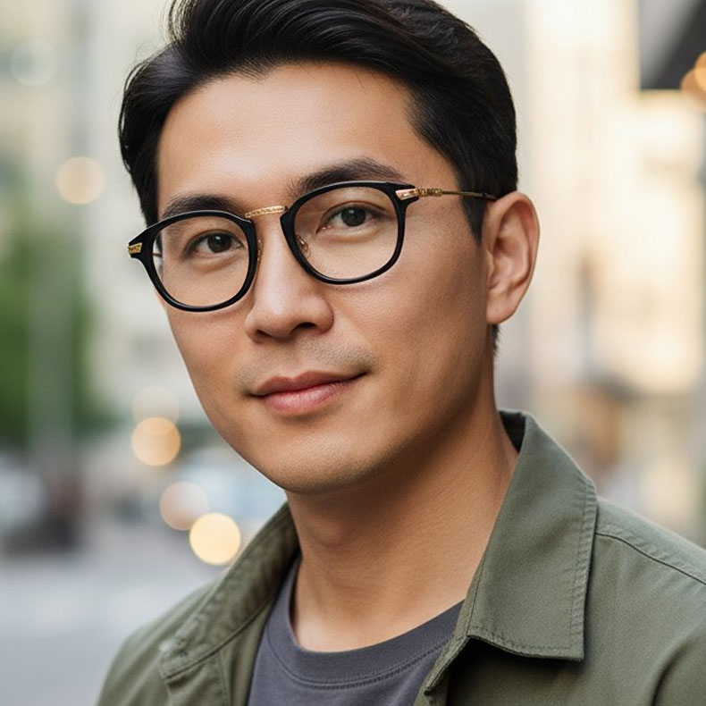 Eterlens | 15g 超軽量チタン彫刻メガネ | モダンクラシック | オーダーメイド