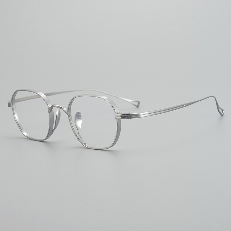 【小顔効果・個性的デザイン】Eterlens オーダーメイドメガネ 多角形 | 超軽量 9.7g 纯チタンフレーム | 度付き対応・幾何学モダン・男女兼用