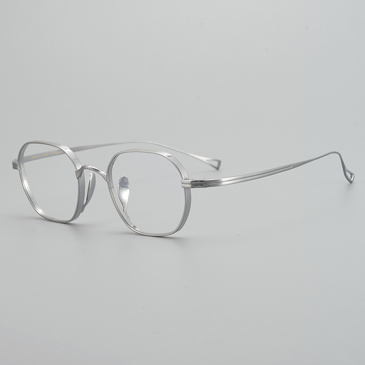 【小顔効果・個性的デザイン】Eterlens オーダーメイドメガネ 多角形 | 超軽量 9.7g 纯チタンフレーム | 度付き対応・幾何学モダン・男女兼用