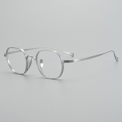 【小顔効果・個性的デザイン】Eterlens オーダーメイドメガネ 多角形 | 超軽量 9.7g 纯チタンフレーム | 度付き対応・幾何学モダン・男女兼用