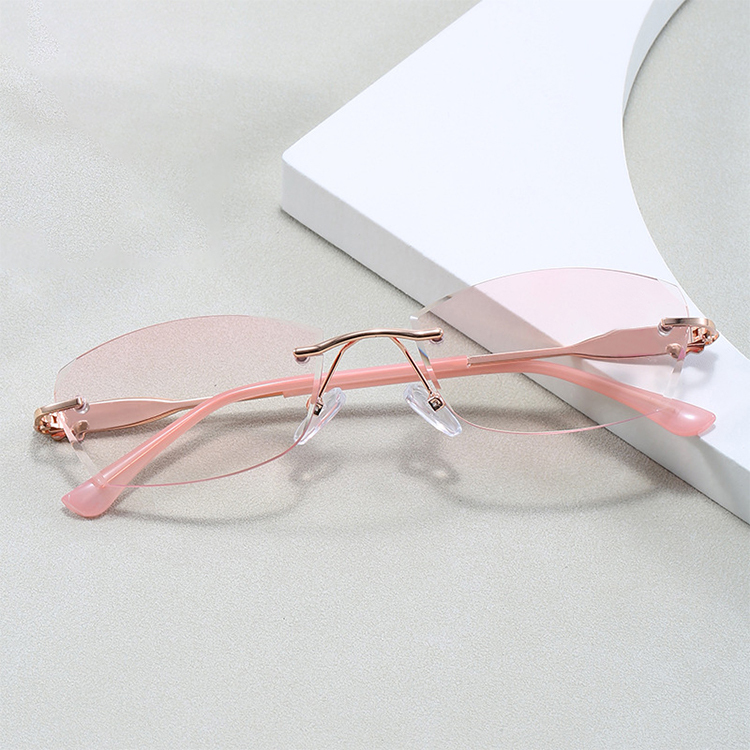 Eterlens｜バタフライモチーフ付きリムレス老眼鏡｜ブルーライトカット｜落ち着きのある大人スタイル