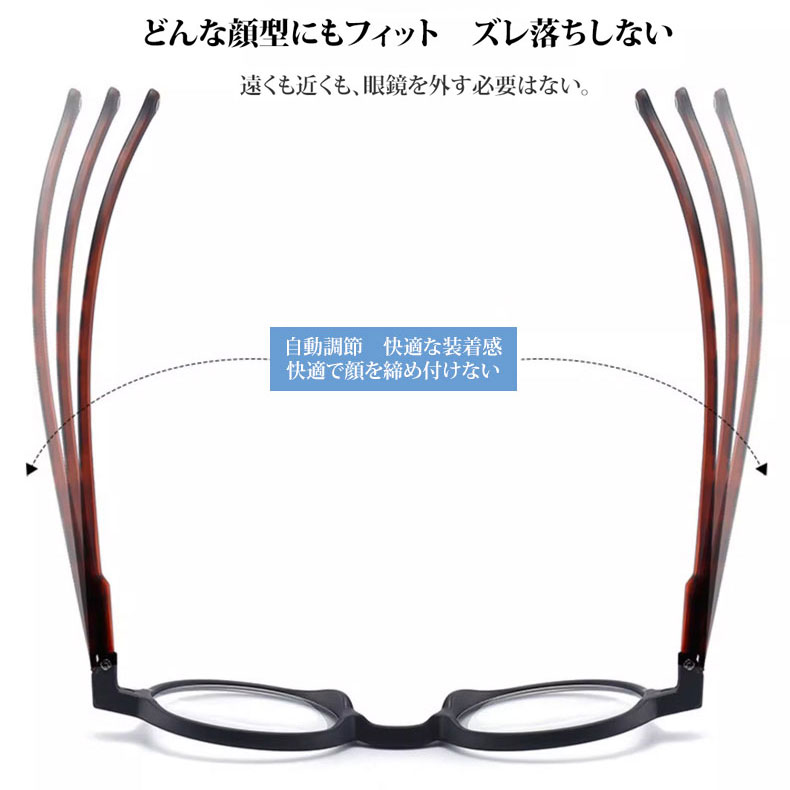 遠近両用ブルーライトカット累進多焦点老眼鏡 | Round Progressive - 商品画像 9/13