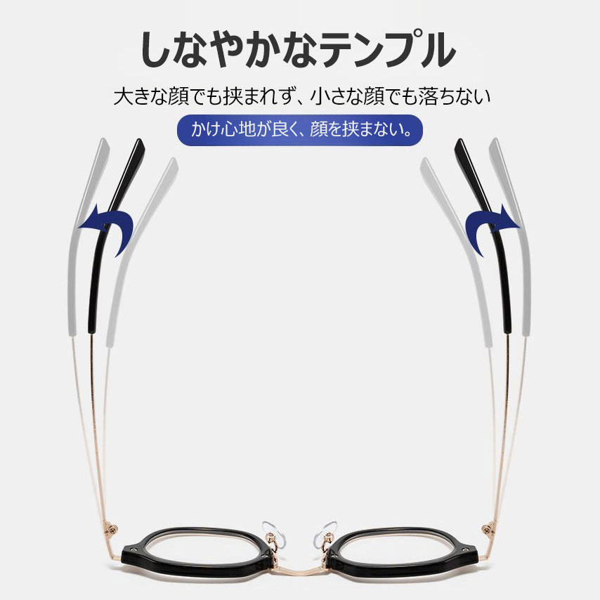 Eterlens レトロ風ラウンドフレームブルーライトカットメガネ-Eterlens