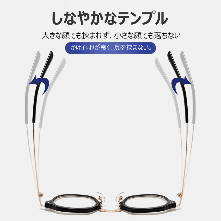 Eterlens レトロ風ラウンドフレームブルーライトカットメガネ-Eterlens