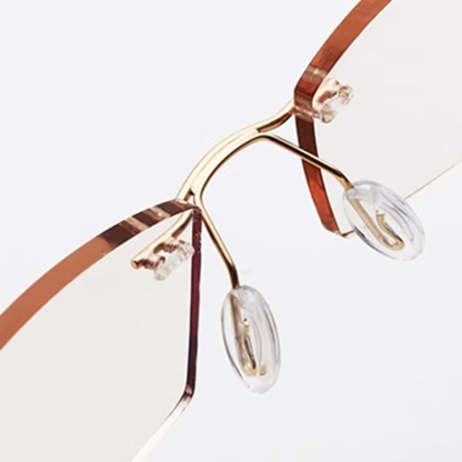 Eterlens｜超軽量カーキレンズリムレス老眼鏡｜ブルーライトカット｜大人のビジネススタイルに