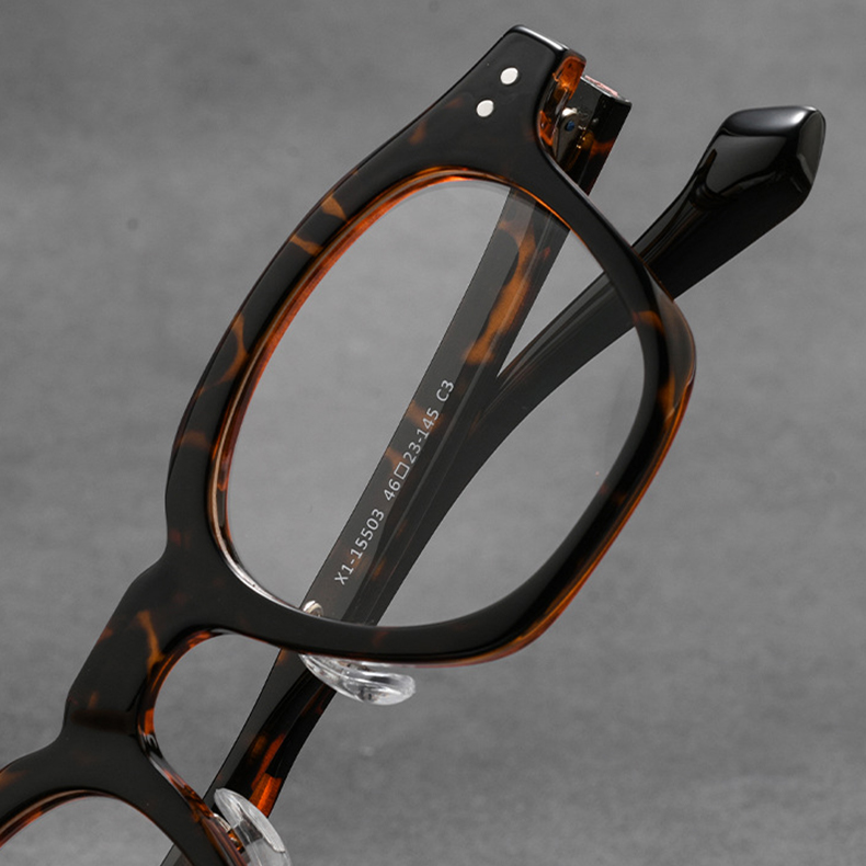 【上質な光沢・クラウンパント】Eterlens 度付きウェリントンメガネ | 17.5g軽量アセテートフレーム | 個性的デザイン・小顔効果・おしゃれメガネ - 商品画像 4/10 (Wellington RxReady)