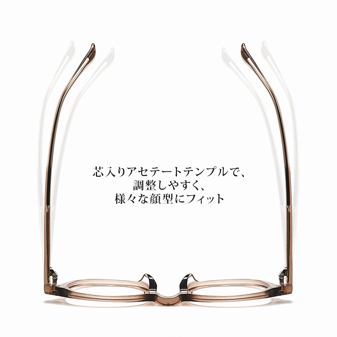 【立体フォルム】Eterlens｜クリアカラーボストンメガネ｜透明感のあるカラーで目元を明るい印象に