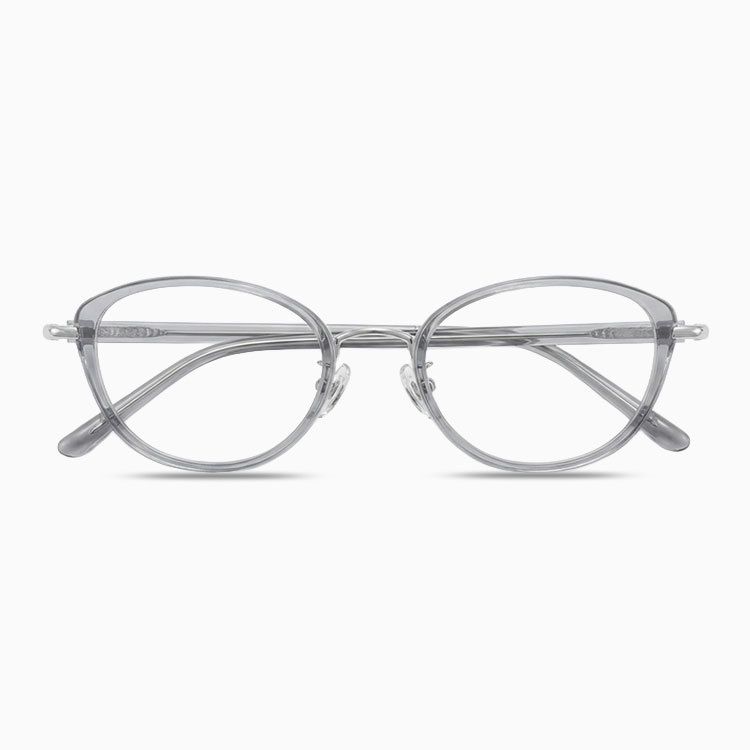 Eterlens｜純チタン＋TR超軽量キャットアイメガネ｜度付き対応｜さりげない小さめカーブ｜すっぴんでも肌映え