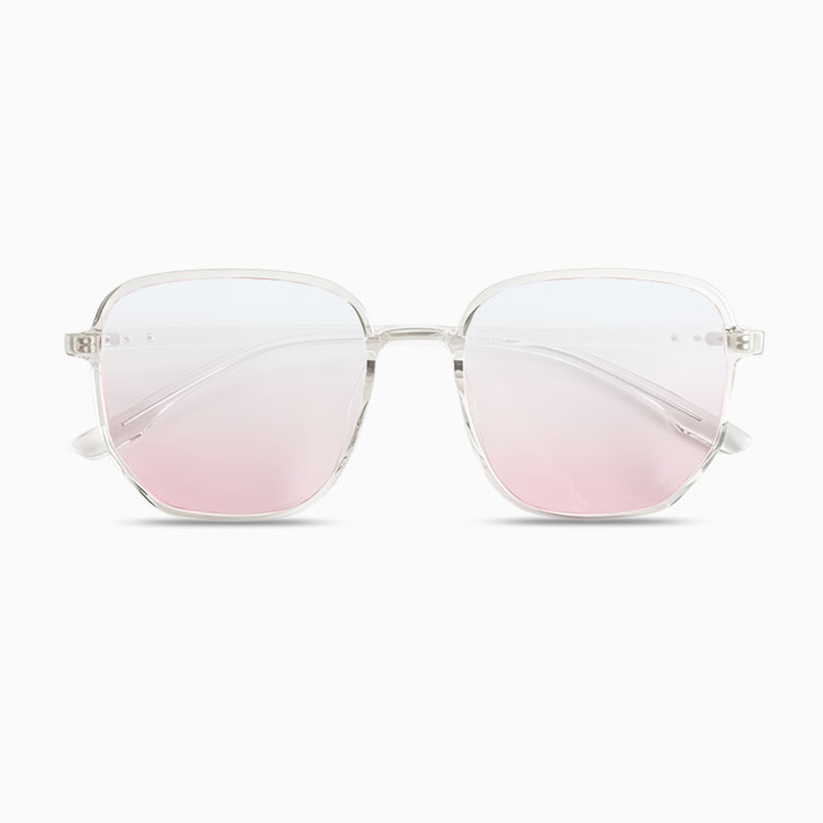 Eterlens | 10g ビッグフレームチークカラーレンズメガネ | 小顔効果ブルーライトカット | ガーリースタイル