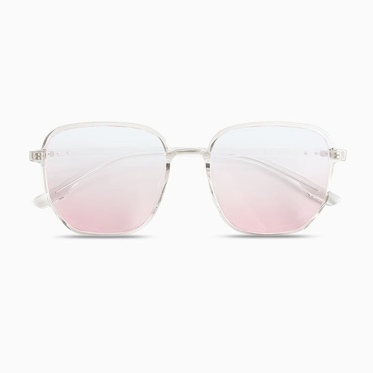 Eterlens | 10g ビッグフレームチークカラーレンズメガネ | 小顔効果ブルーライトカット | ガーリースタイル