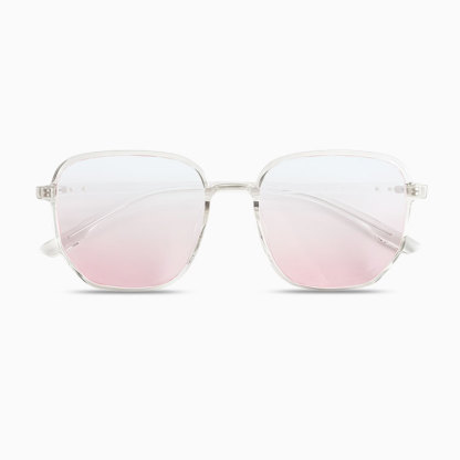 Eterlens | 10g ビッグフレームチークカラーレンズメガネ | 小顔効果ブルーライトカット | ガーリースタイル