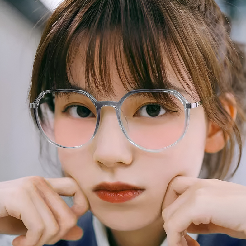 【チークレンズ・すっぴん美人】Eterlens 11g レディース メガネ ｜TR90×メタル軽量フレーム｜血色感アップ・小顔効果の女性専用設計 - 商品画像 7/11 (Round RxReady)