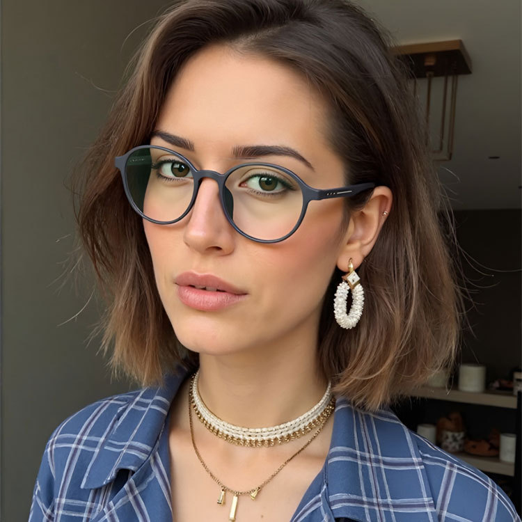 Eterlens│軽量TR90フルリム | 光感変色 紫外線防止 | レトロラウンド型老眼鏡-Eterlens