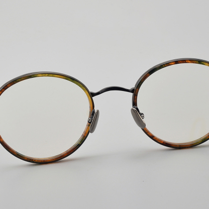 Eterlens｜レトロなラウンド型チタン製超軽量9.5gメガネ｜華奢で上品｜オーダーメイド