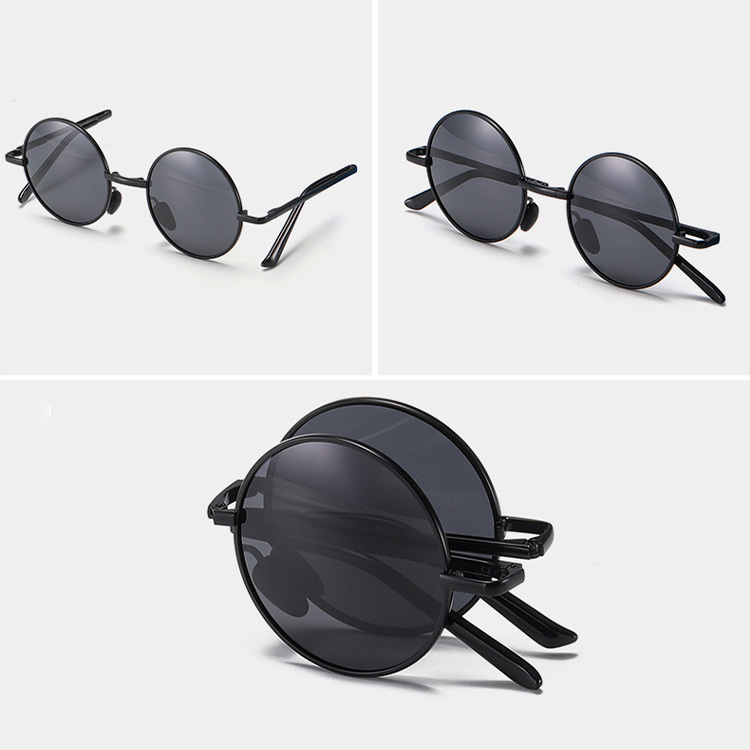 Eterlens | クラシックメタルラウンドフレーム | 折りたたみ  偏光調光 | メンズドライブメガネ-Eterlens