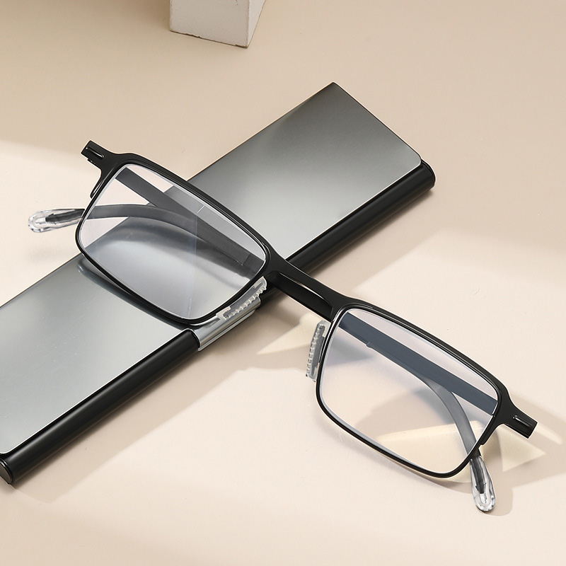 【超薄型・折りたたみ式】Eterlens折りたたみ式超薄型 老眼鏡│ブルーライトカット│メンズスクエアフレーム