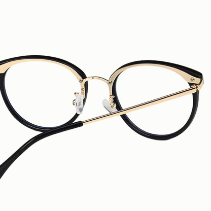 Eterlens | メタルブリッジ TR90ラウンドフレーム | ブルーライトカット | レトロ風老眼鏡-Eterlens