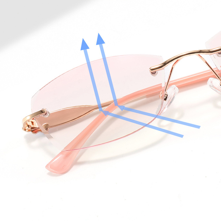 Eterlens｜バタフライモチーフ付きリムレス老眼鏡｜ブルーライトカット｜落ち着きのある大人スタイル