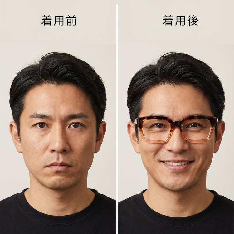 Eterlens│ビッグフレームのスクエア型メガネ