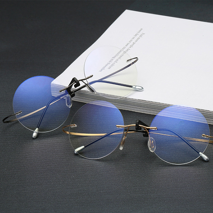 Eterlens｜ツーポイントラウンド型リムレス老眼鏡｜ブルーライトカット｜エレガントでユニーク