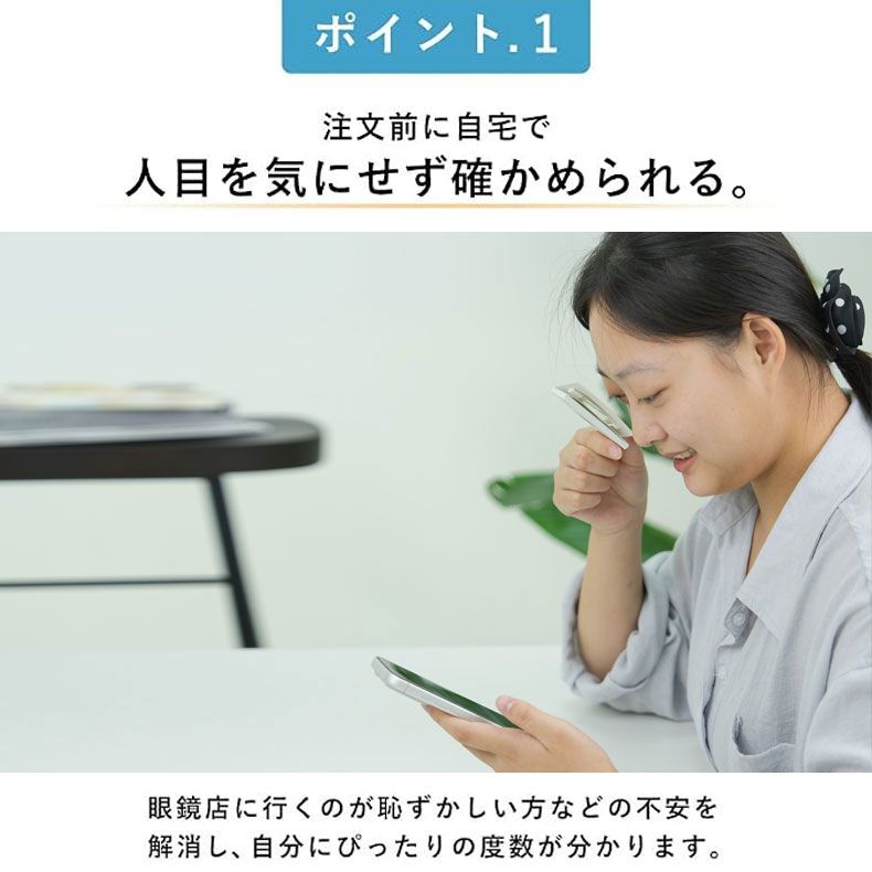 Eterlens｜老眼鏡 度数チェックカード｜+1.00 +1.50 +2.00 +2.50 +3.00 +3.50対応