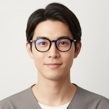 Eterlens|ボストン型小さめフレーム芯張りメガネ|レトロ感漂う