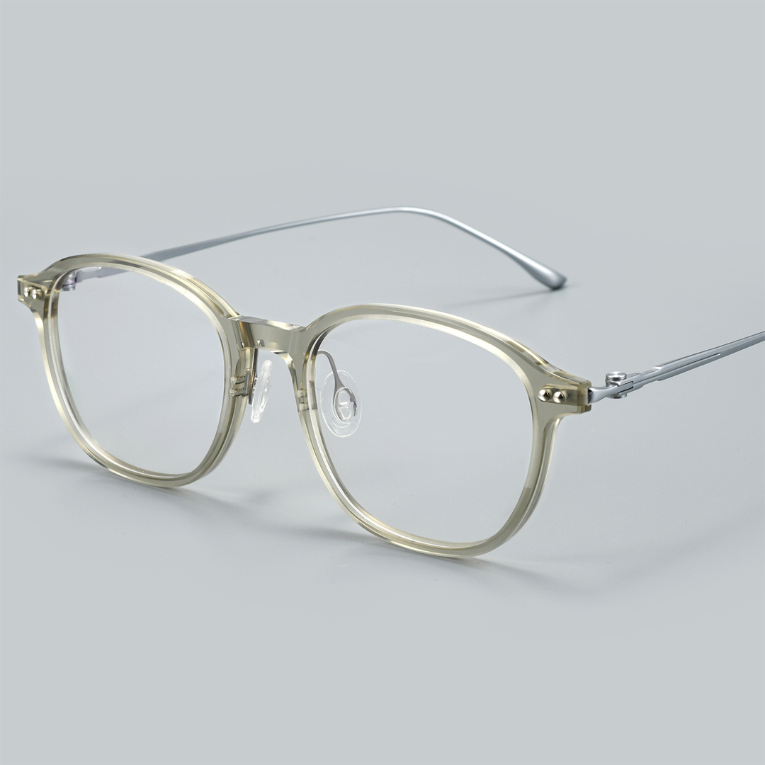 【顔まわりをすっきり見せる】Eterlens 秋色クリアメガネ｜約8.6g軽量｜レトロなオーバルフレーム｜知的で上品な印象｜レンズカスタマイズ対応