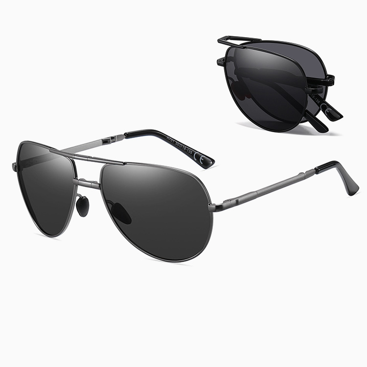 Eterlens | メタルアビエーター型 | 折りたたみ 夜間用偏光レンズ | メンズドライブメガネ