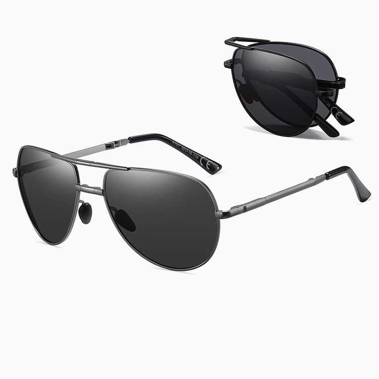 Eterlens | メタルアビエーター型 | 折りたたみ 夜間用偏光レンズ | メンズドライブメガネ-Eterlens