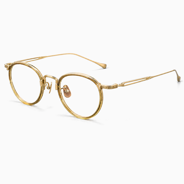 【クラシックエレガンス・エリートモデル】Eterlens｜超軽量・無重力フィット純チタンメガネ｜伝統彫刻×ダブルライン透かしデザイン｜幅広ノーズパッドで跡がつきにくい｜ビジネス・社交シーン対応