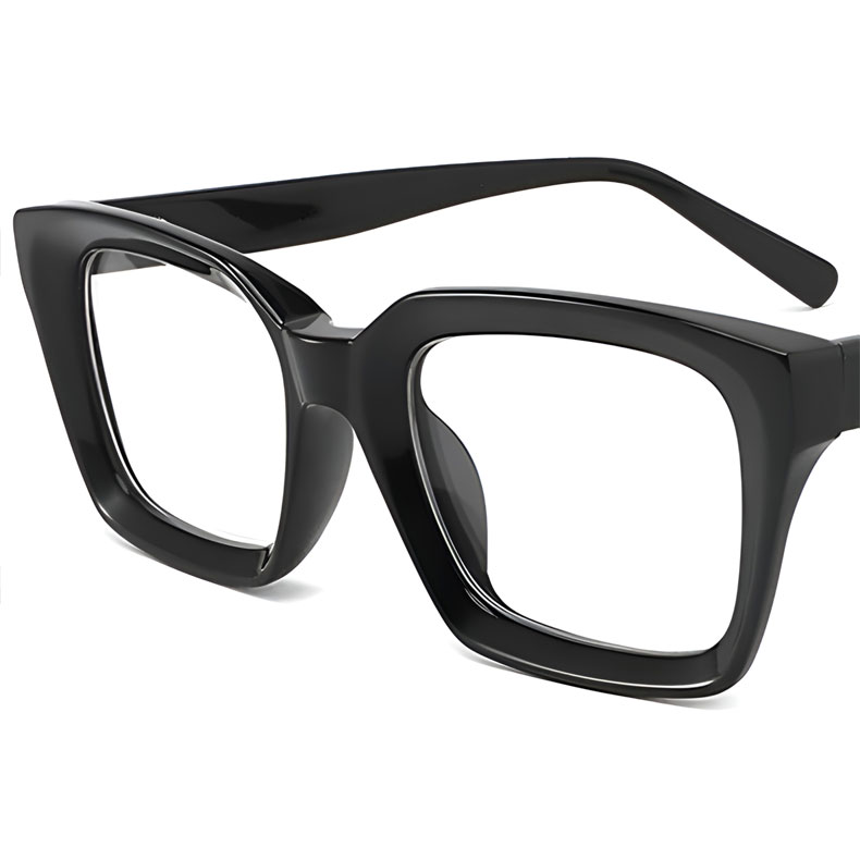 【−5歳若見え・小顔効果】 |ETERLENS 知性の窓 ブルーライトカット メガネ 伊達メガネ 度付き対応 レトロ 太枠 黒縁 スクエア レディース メンズ PC メガネパソコン用 おしゃれ 3点リベット 紫外線カット UVカット - 商