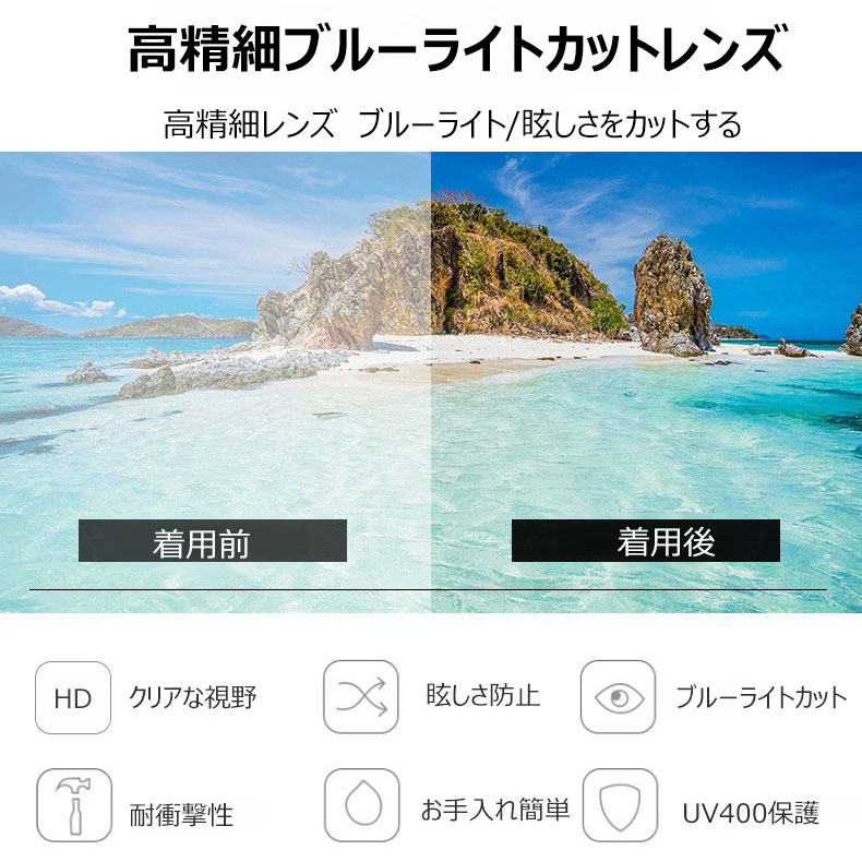 ファッショナブルでトレンディなスクエア型の老眼鏡 | Square BlueGuard - 商品画像 5/11
