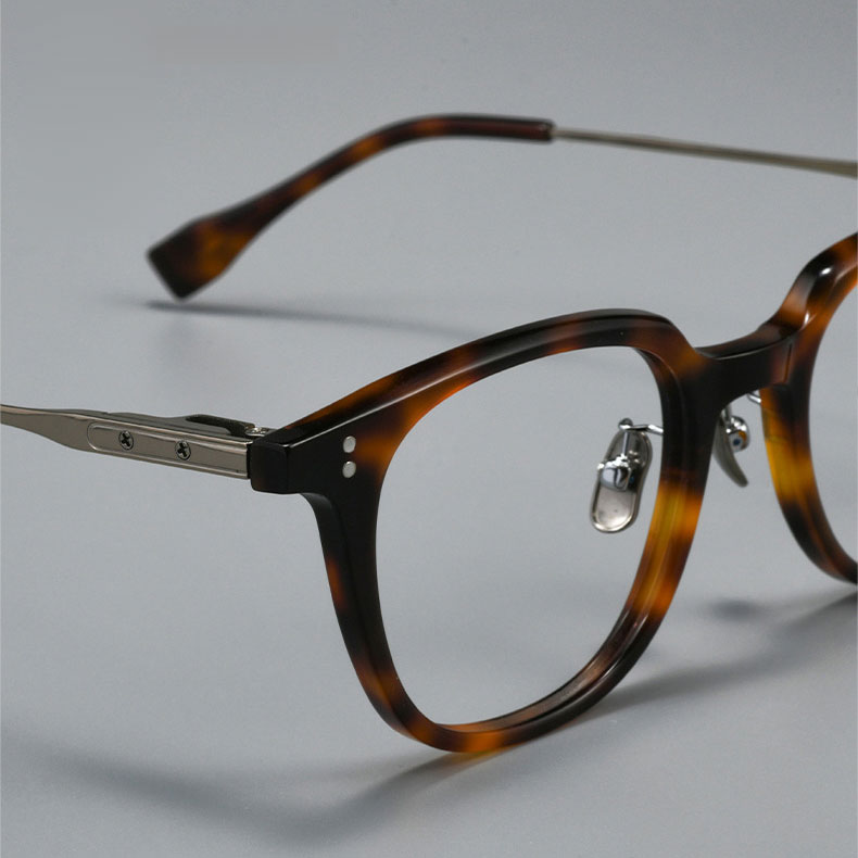 Eterlens｜16.4g ボストン型アセテートチタン製メガネ｜レトロ風｜オーダーメイド