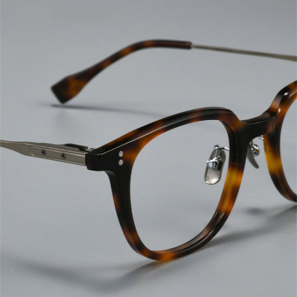 Eterlens｜16.4g ボストン型アセテートチタン製メガネ｜レトロ風｜オーダーメイド