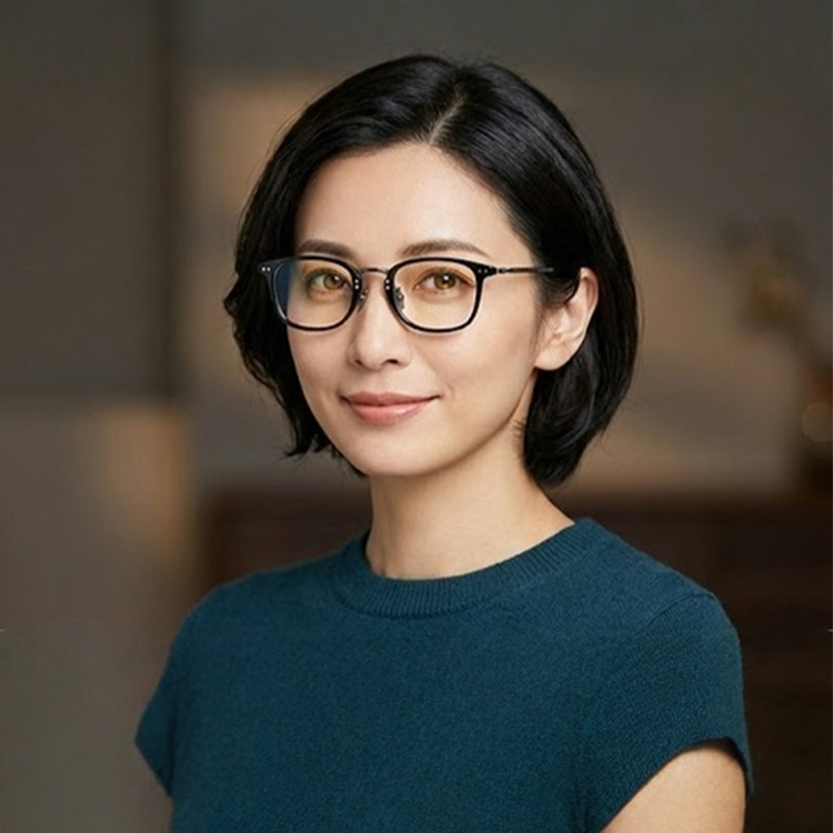 【知的でシャープ・小顔効果】Eterlens スクエアメガネ| TR+チタン|   13.9g超軽量フレーム | 度付き対応・ブルーライトカット・男女兼用 - 商品画像 4/10 (Round RxReady)