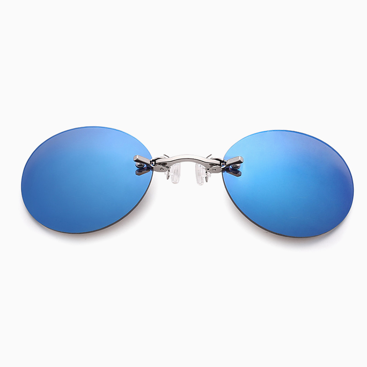 【10g超軽量・テンプルなし】Eterlens | 鼻掛け式・リムレスサングラス【Neo-Clip】| 耳が痛くない |レトロで個性的 | ノーズクリップ・丸メガネ | 上品さ漂う