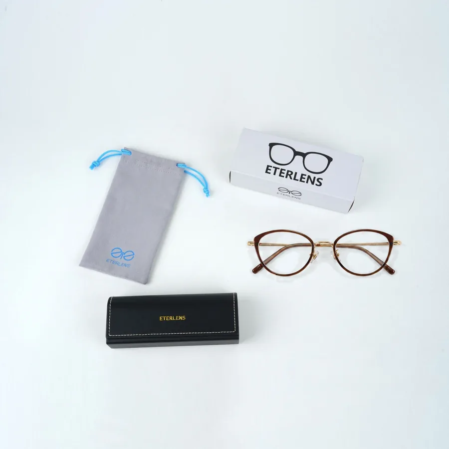 Eterlensのメガネと付属パッケージ