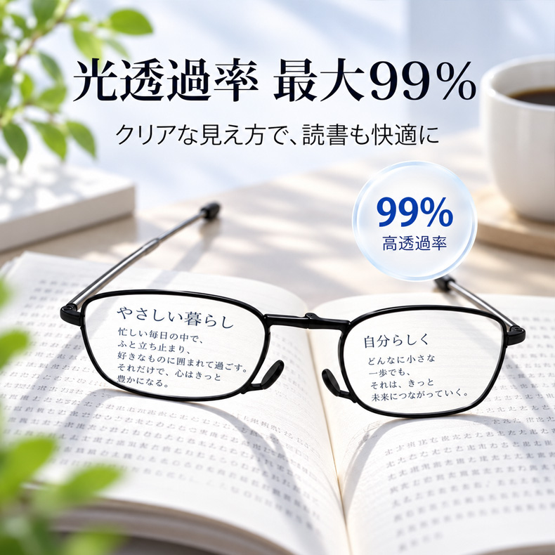 【車のキーほどのコンパクトサイズ】 Eterlens 超小型 折りたたみリーディンググラス │ ブルーライトカット対応 │スマホ・PC用 男女兼用