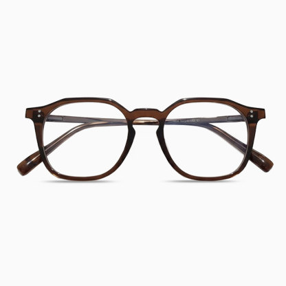 Eterlens｜レトロな多角形ウェリントン型メガネ｜度付き対応｜素顔に映える一本